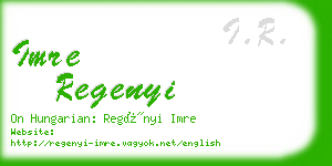 imre regenyi business card